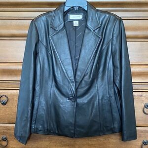 Preston & York Women's Black Genuine Lamb Skin Leather Jacket Large